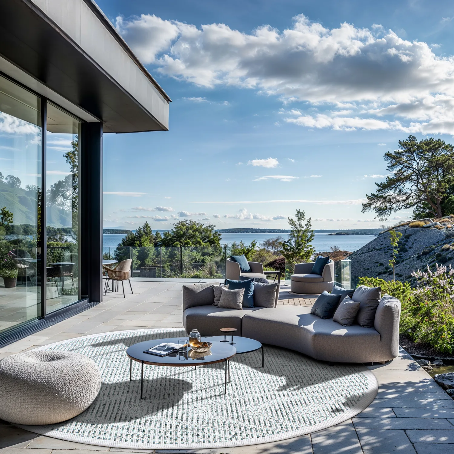 Kruhový koberec - Tromsø (zelený)