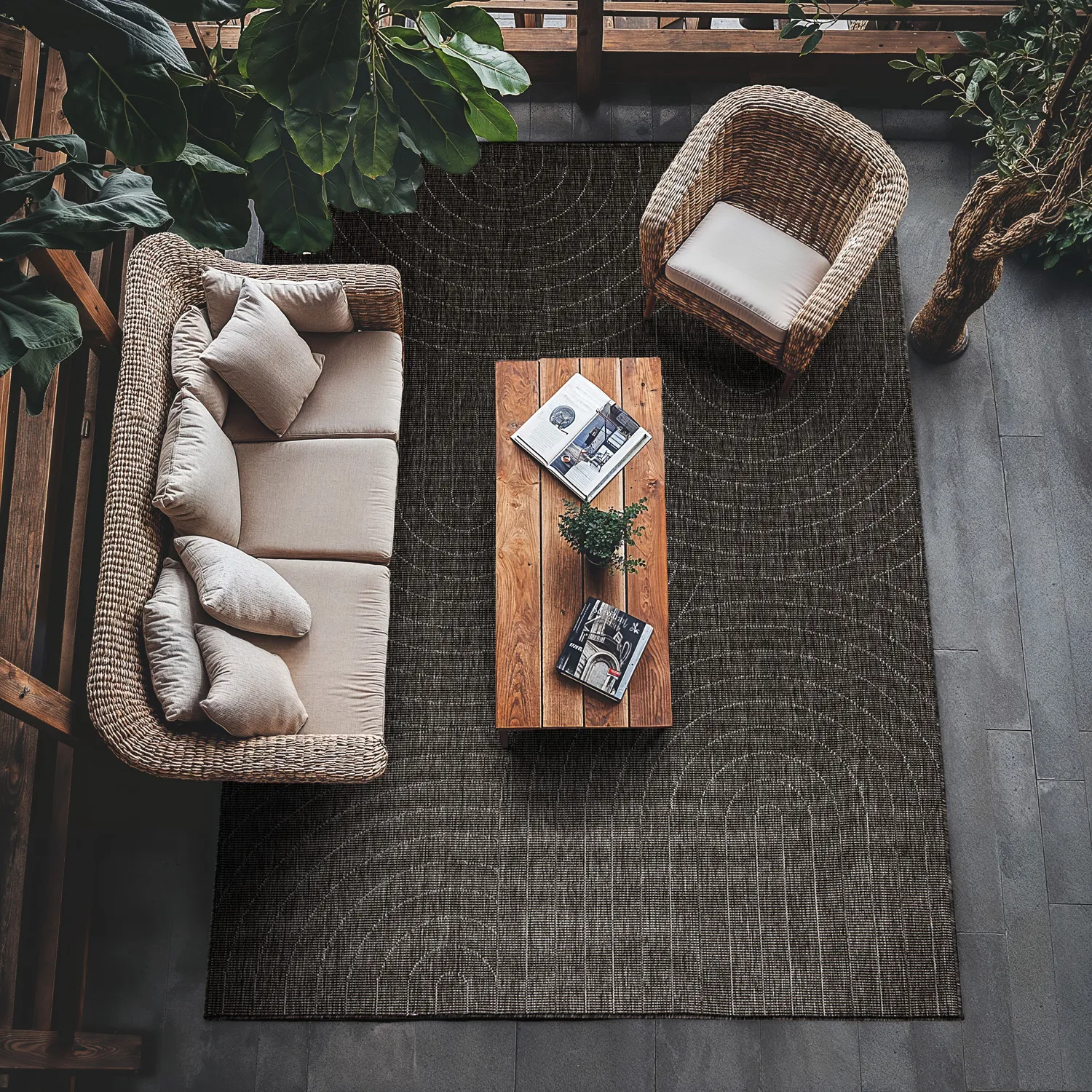 Koberec na interiér a exteriér - Hayden (čierny)