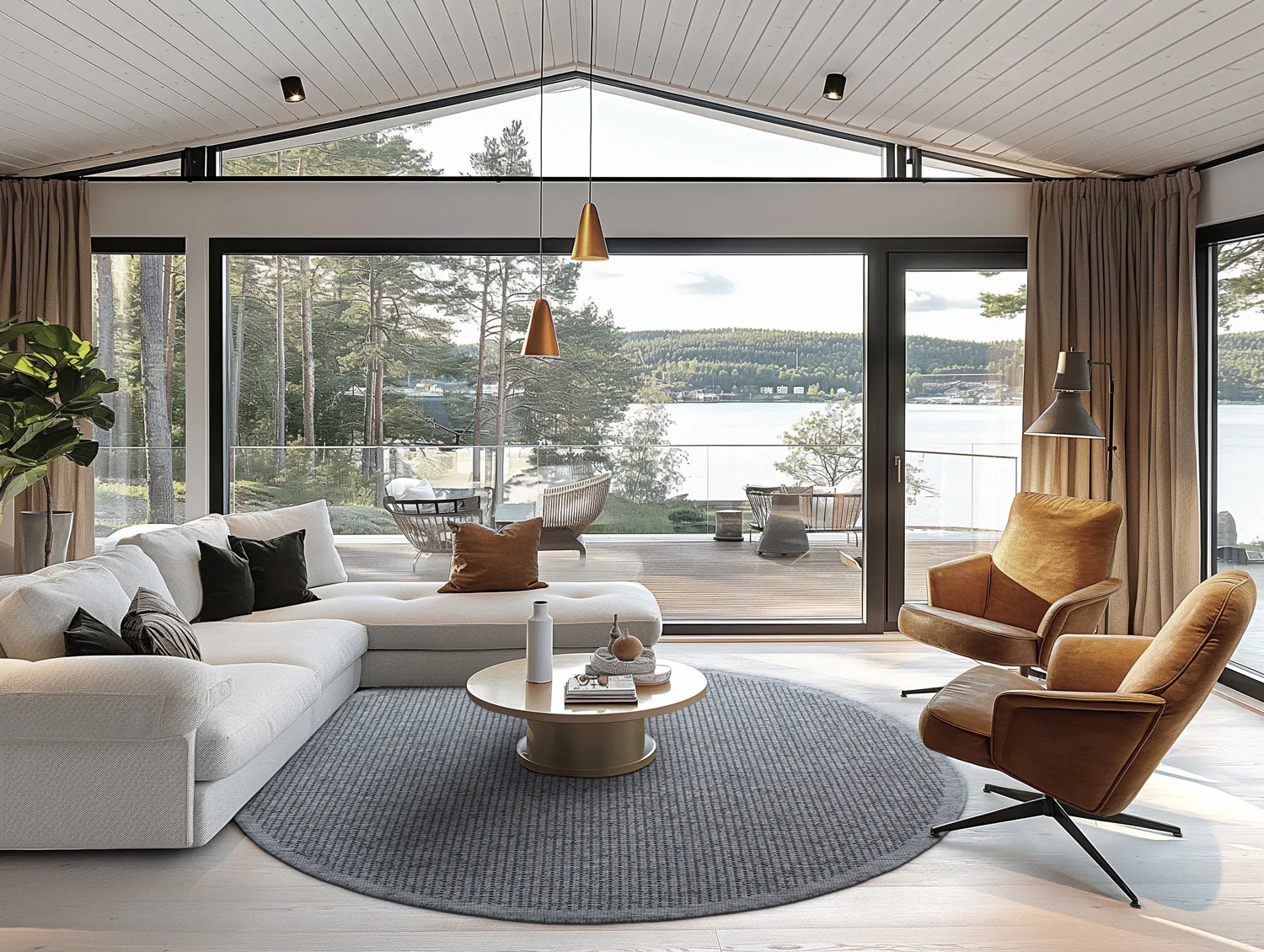Kruhový koberec - Tromsø (antracitový)