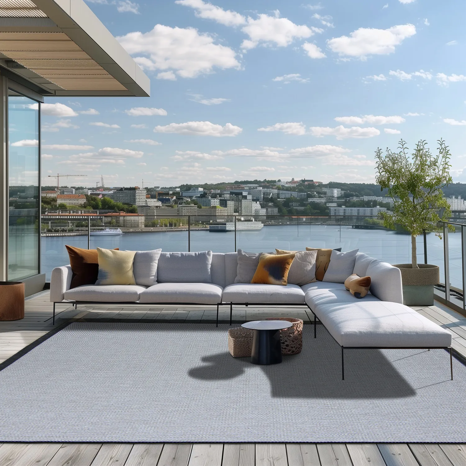 Koberec na vnútorné a vonkajšie použitie - Sortelha (čierny)