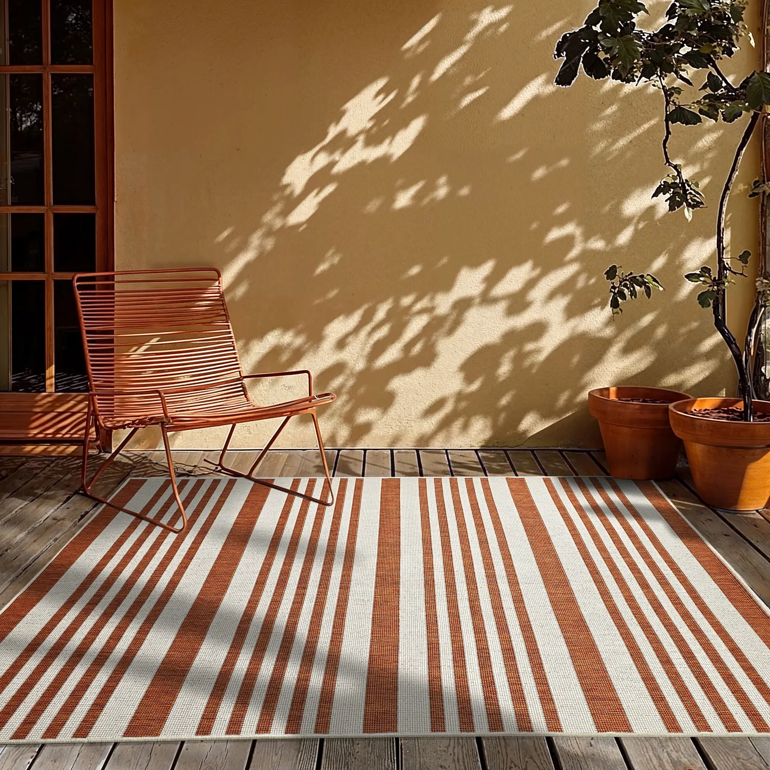 Koberec na vnútorné a vonkajšie použitie - Riley (oranžový)