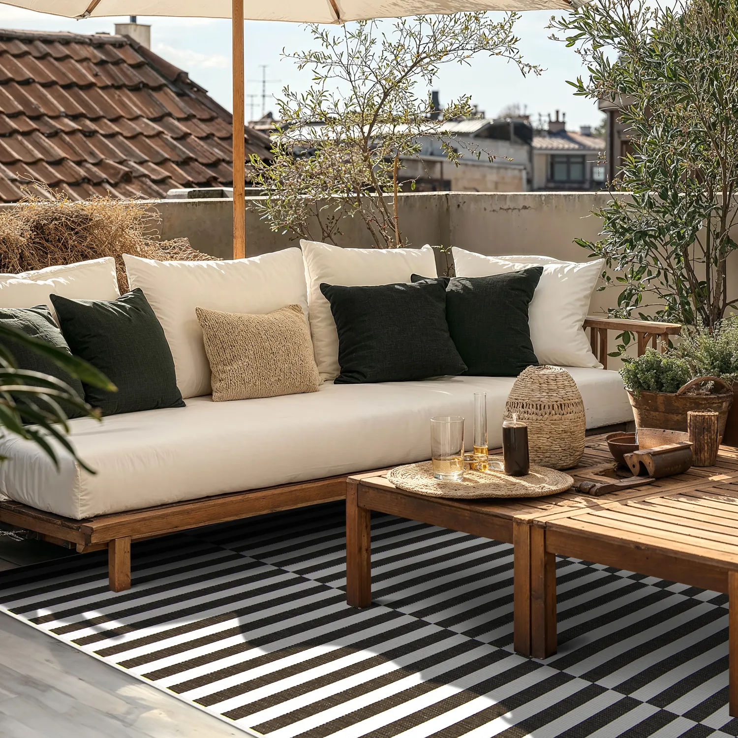 Koberec do interiéru a exteriéru - Roscoe (čierny)