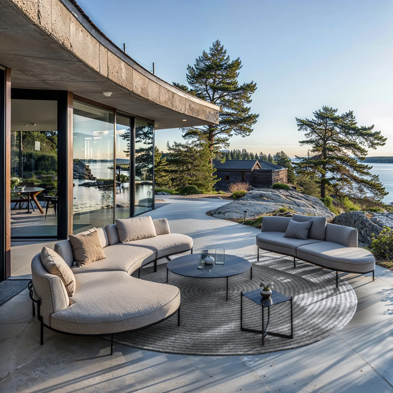 Kruhový koberec - Ferragudo (šedý)