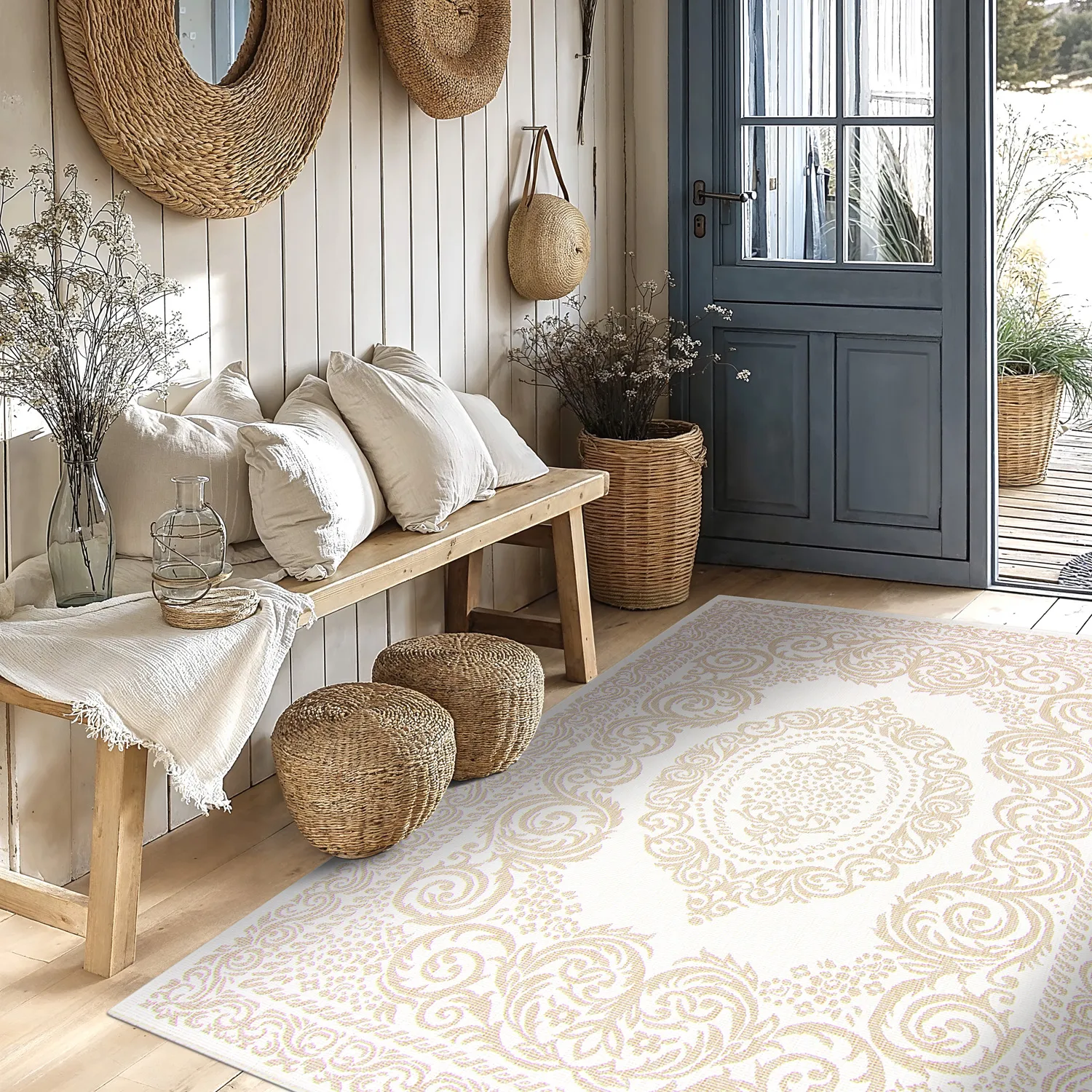 Koberec na interiér a exteriér - Sylvaine (béžový)