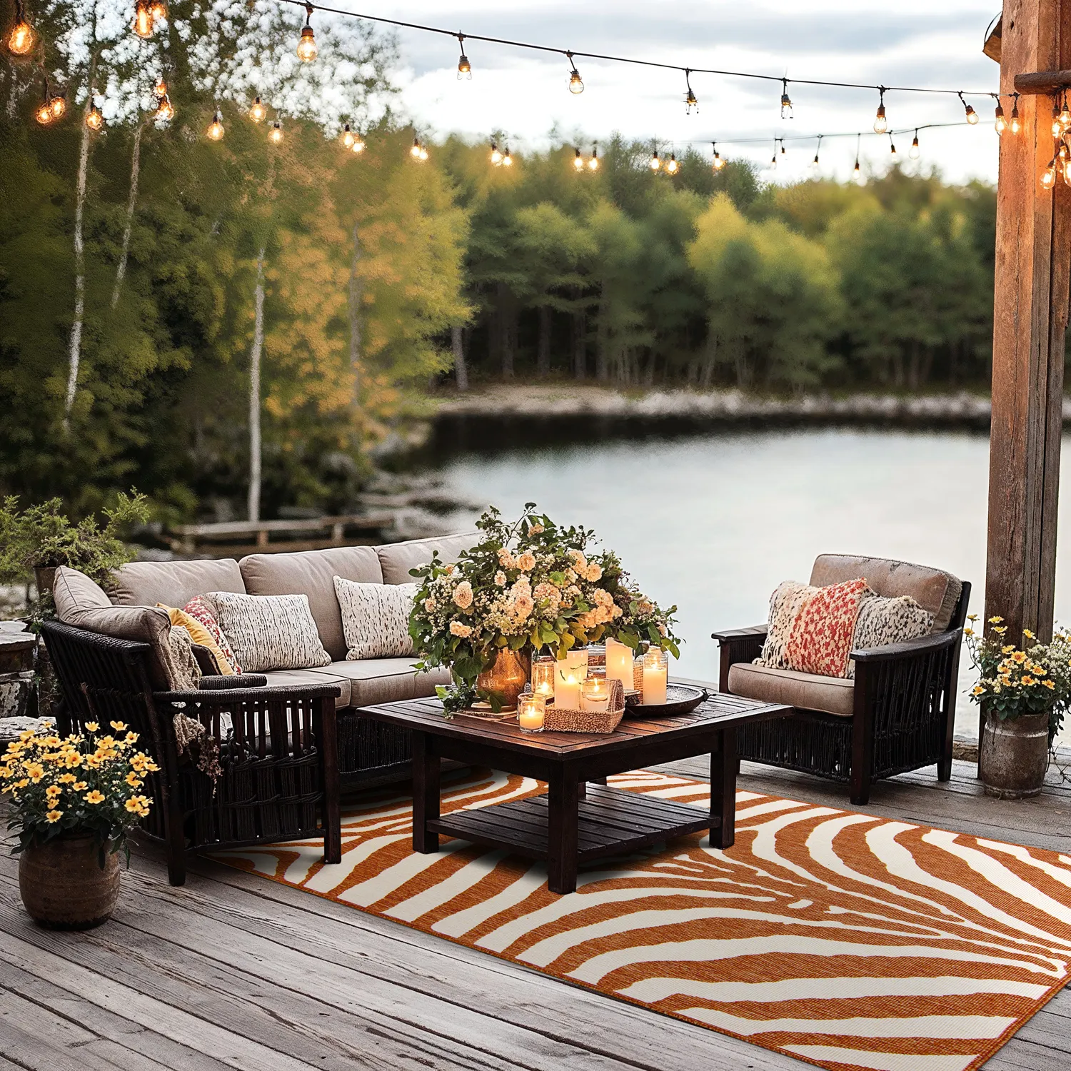 Koberec na vnútorné a vonkajšie použitie - Winona (oranžový)