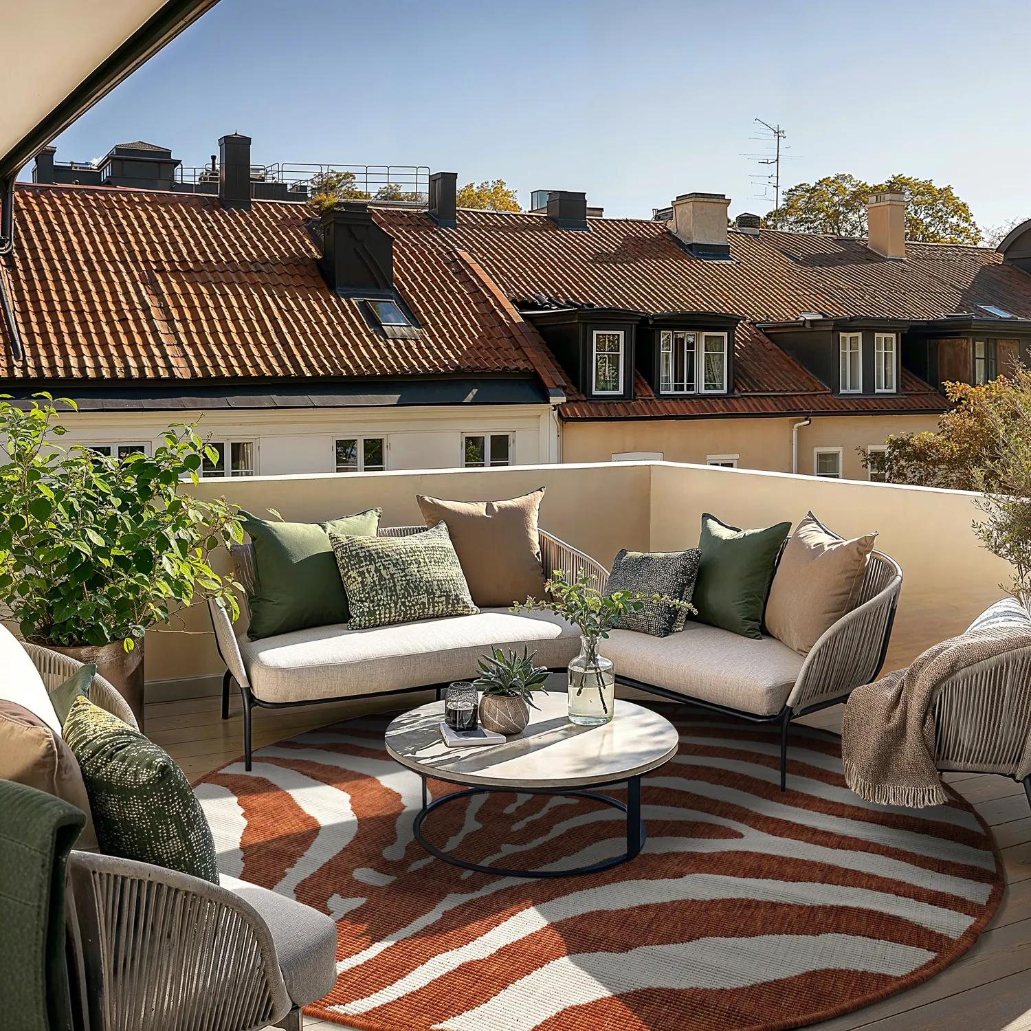 Kruhový koberec - Indoor/Outdoor Winona (oranžový)