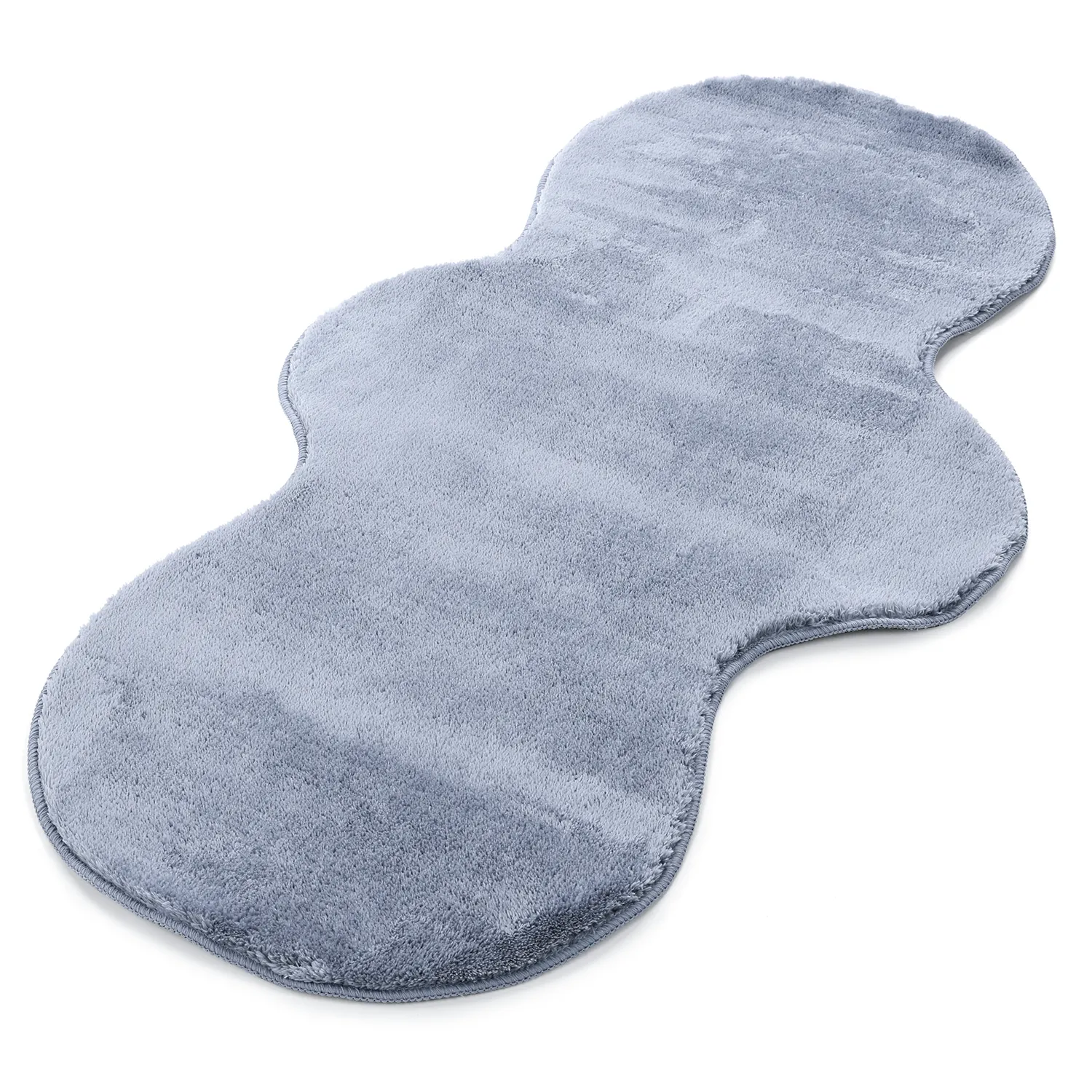 Vågig Gångmatta - Aranga Super Soft Fur (stålblå)
