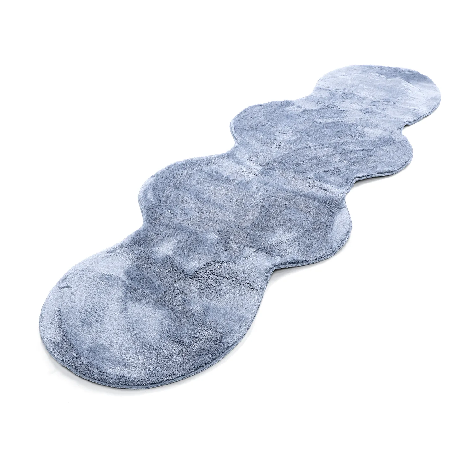 Vågig Gångmatta - Aranga Super Soft Fur (stålblå)