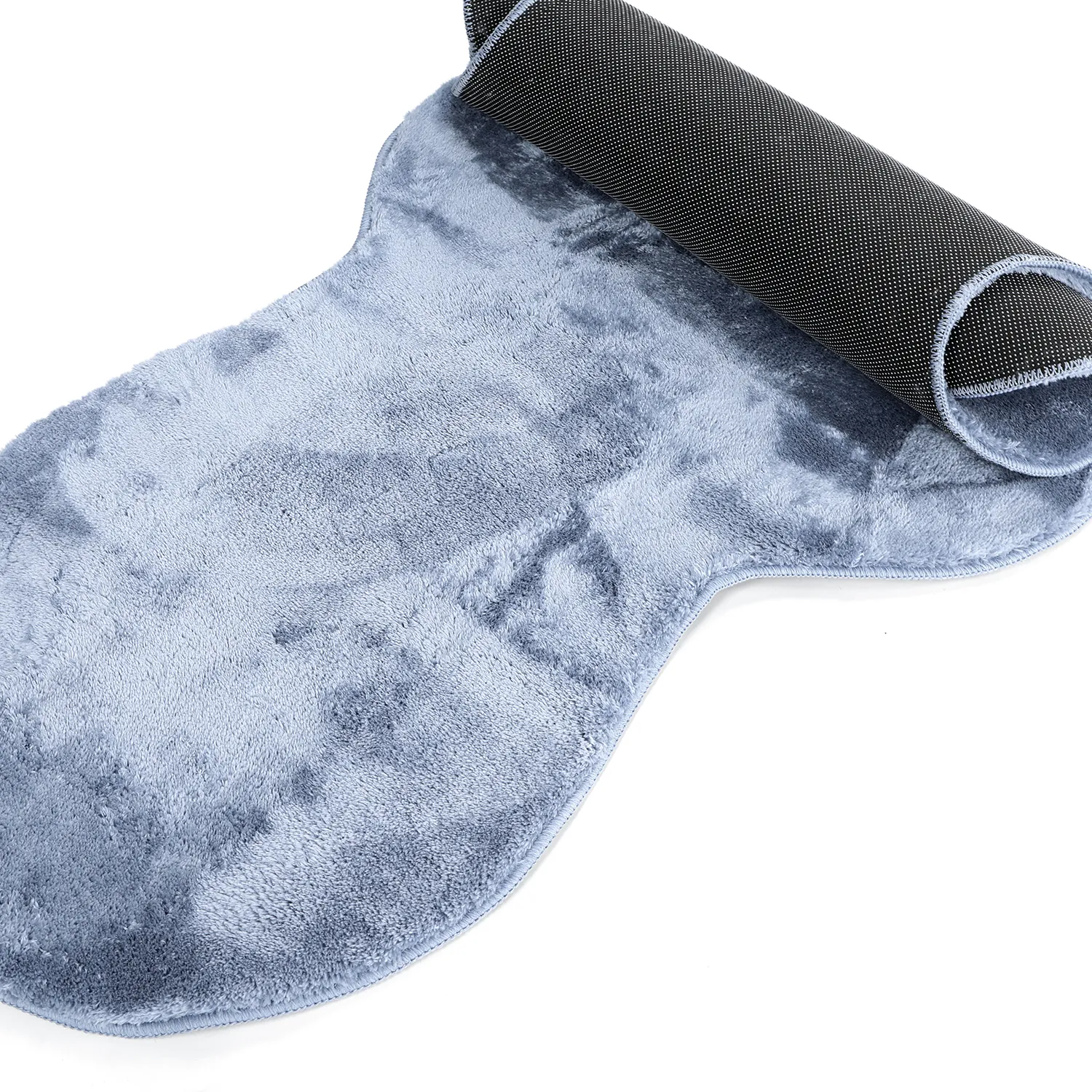 Vågig Gångmatta - Aranga Super Soft Fur (stålblå)