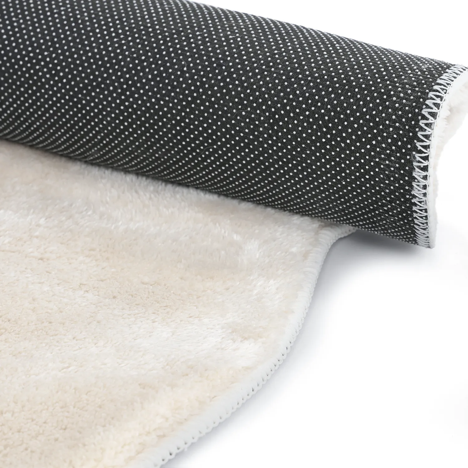 Vågig Rund Matta - Aranga Super Soft Fur (beige)