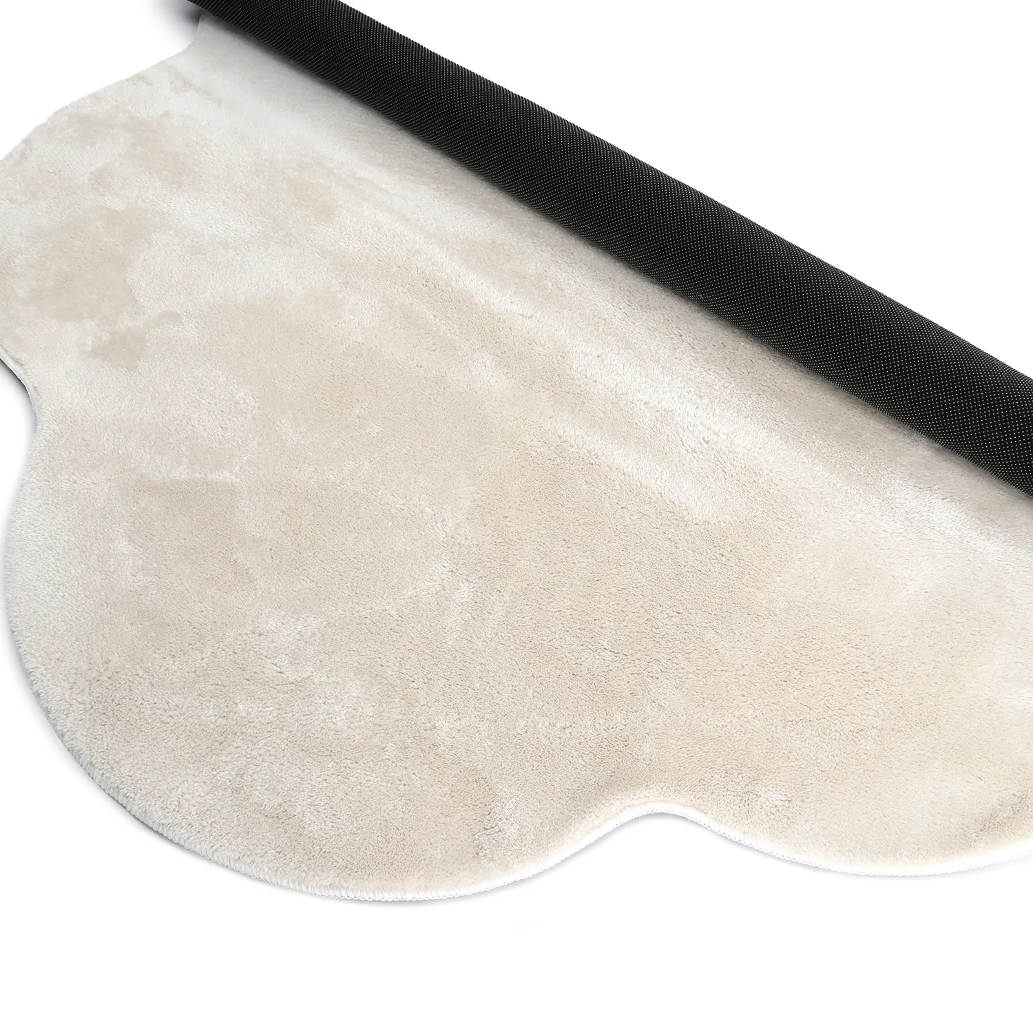 Vågig Rund Matta - Aranga Super Soft Fur (beige)