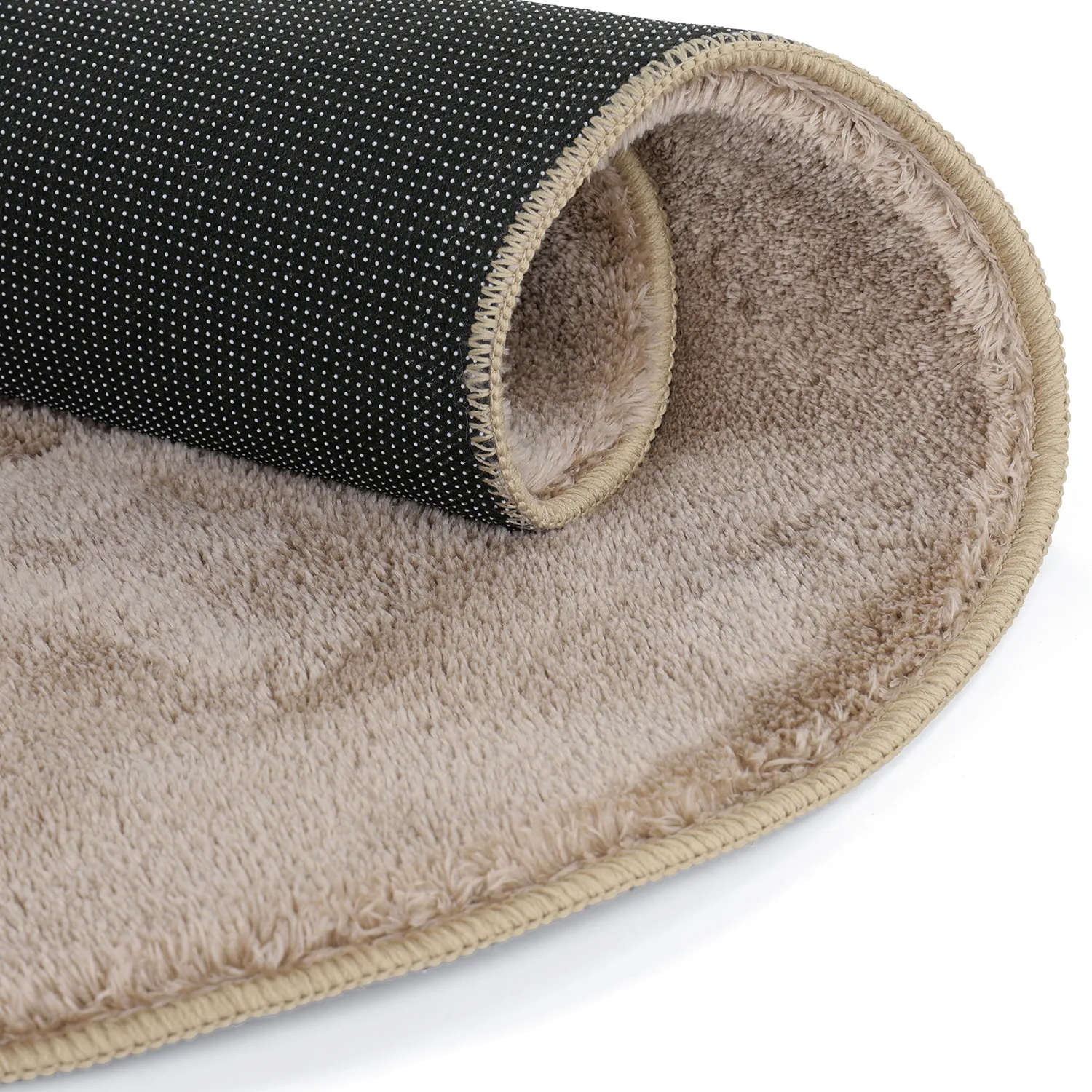 Vågig Rund Matta - Aranga Super Soft Fur (brun)