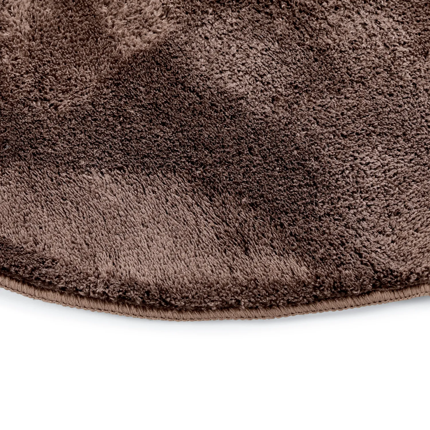 Vågig Rund Matta - Aranga Super Soft Fur (mörkbrun)