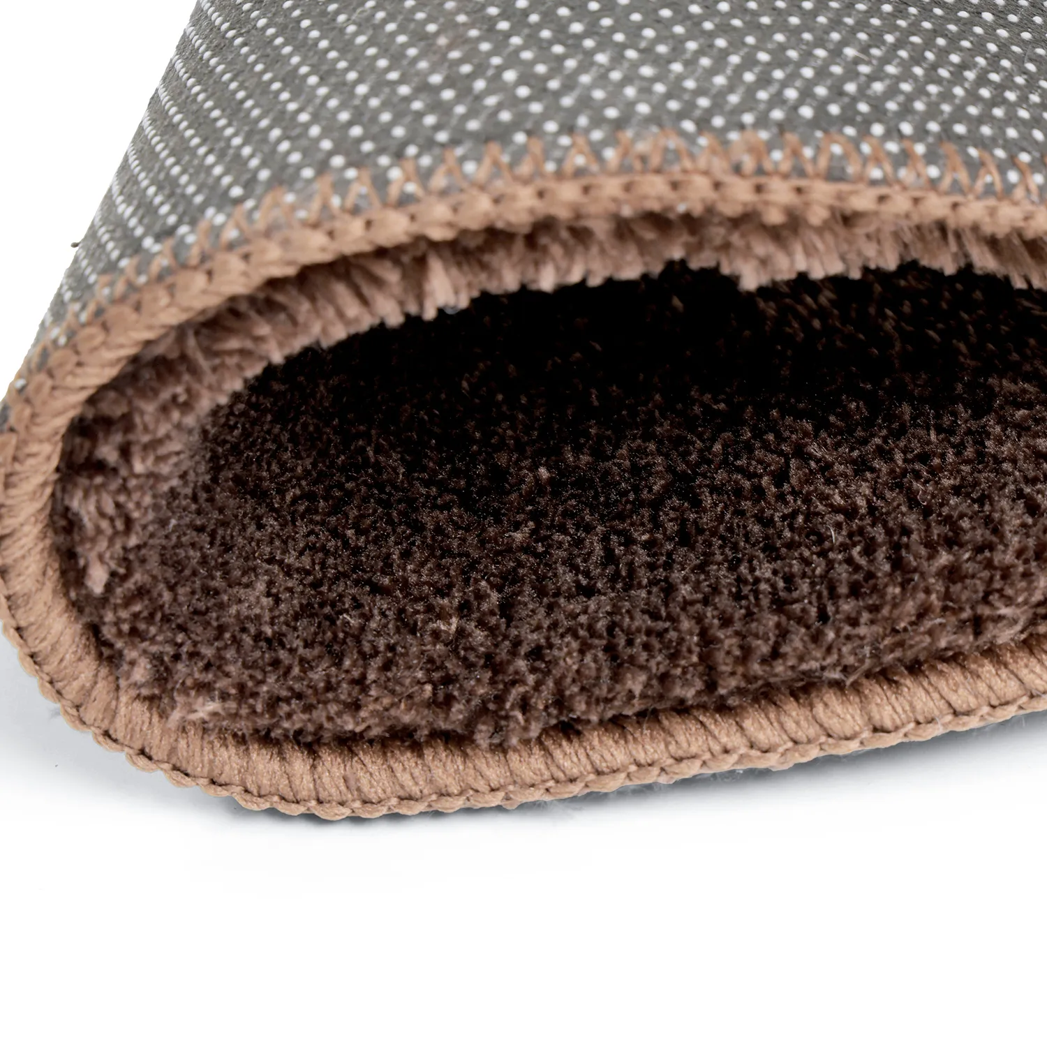 Vågig Rund Matta - Aranga Super Soft Fur (mörkbrun)