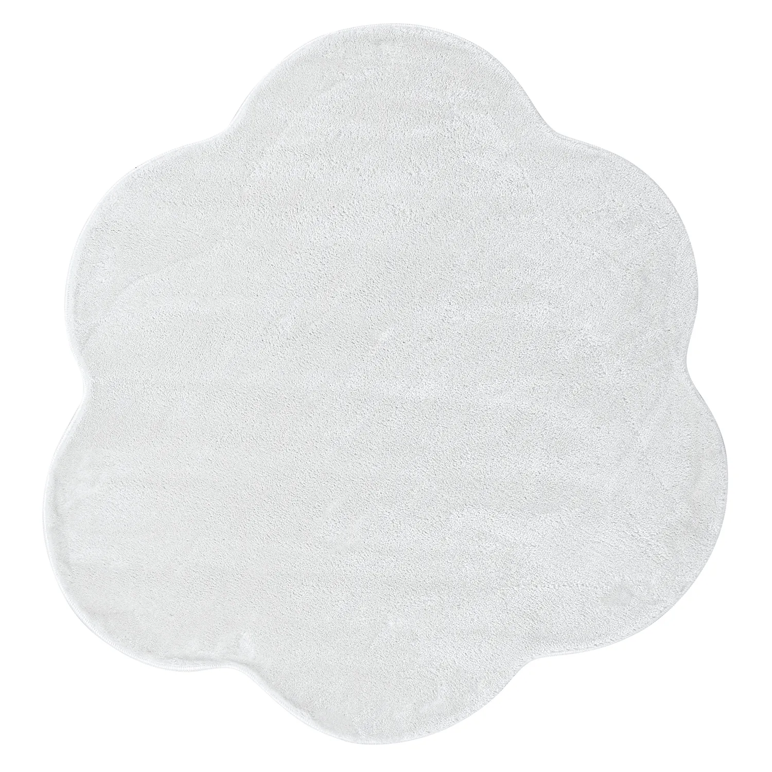 Vågig Rund Matta - Aranga Super Soft Fur (vit)