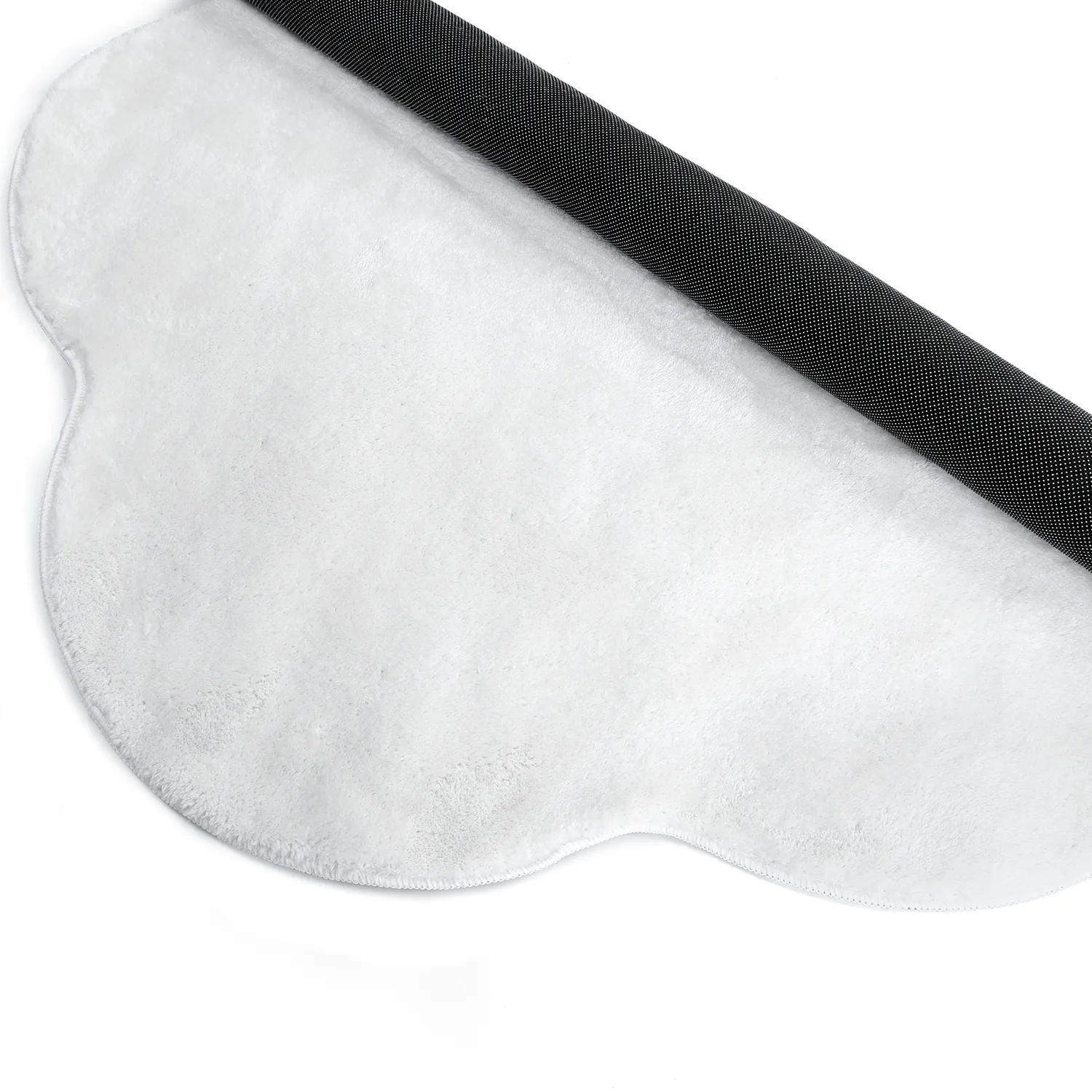 Vågig Rund Matta - Aranga Super Soft Fur (vit)