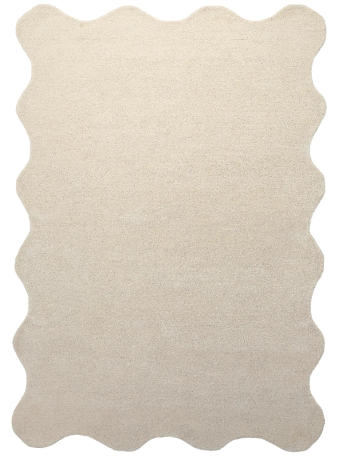 Vlnitý vlnený koberec - Diu Hand Tufted Wool Premium (krém)