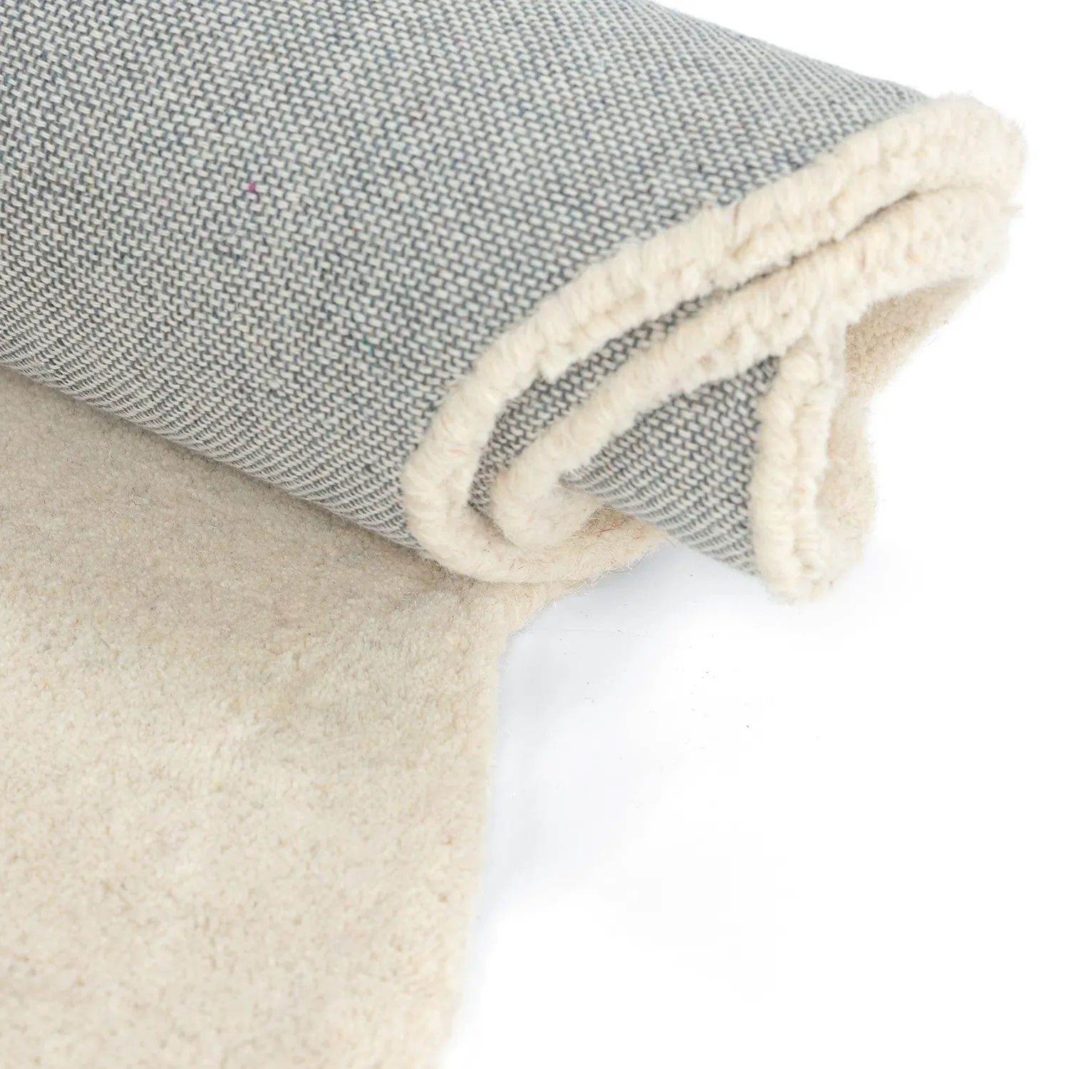 Vlnitý vlnený koberec - Diu Hand Tufted Wool Premium (krém)
