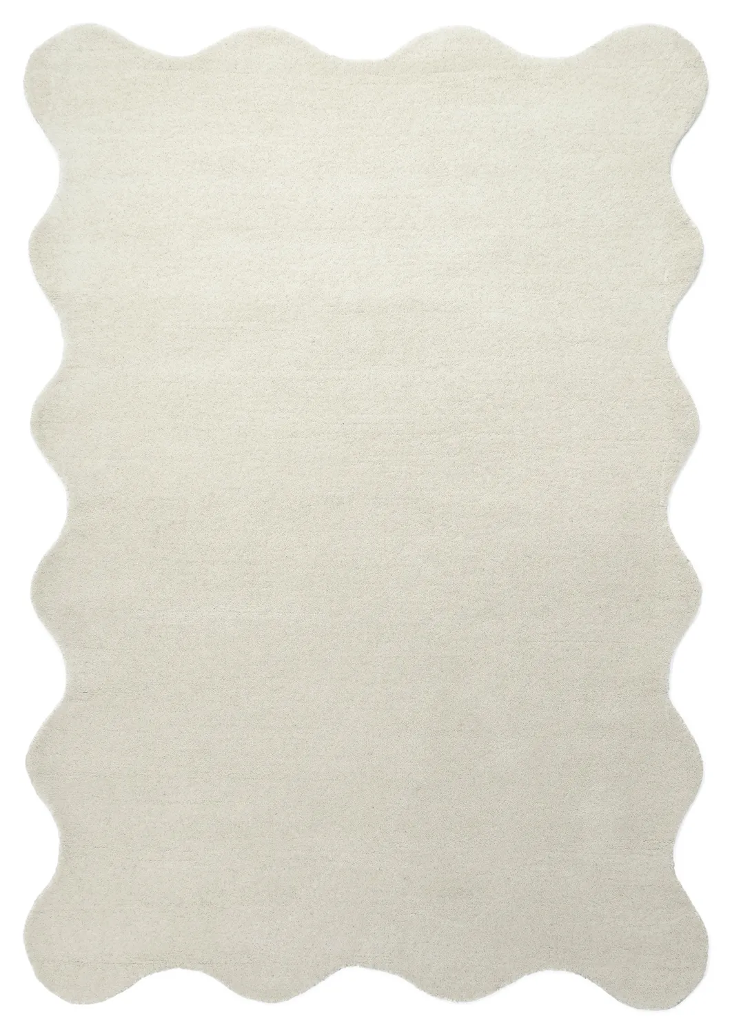 Vlnitý vlnený koberec - Diu Hand Tufted Wool Premium (biely)