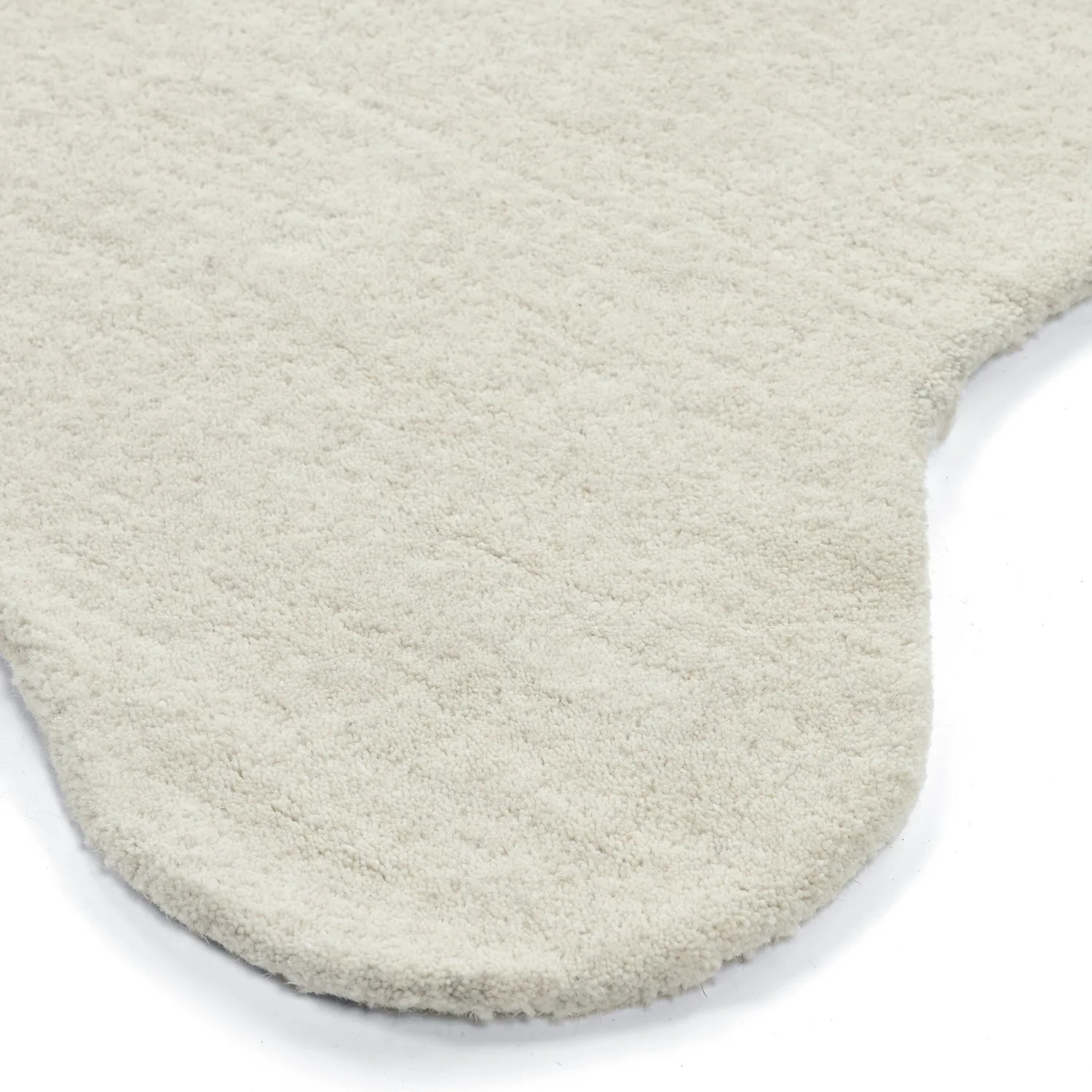 Vlnitý vlnený koberec - Diu Hand Tufted Wool Premium (biely)