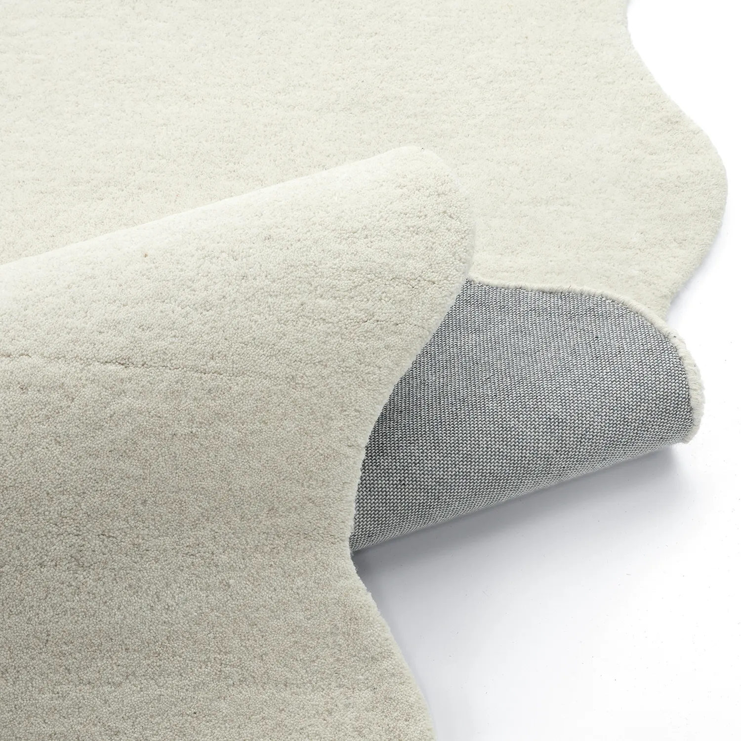 Vlnitý vlnený koberec - Diu Hand Tufted Wool Premium (biely)