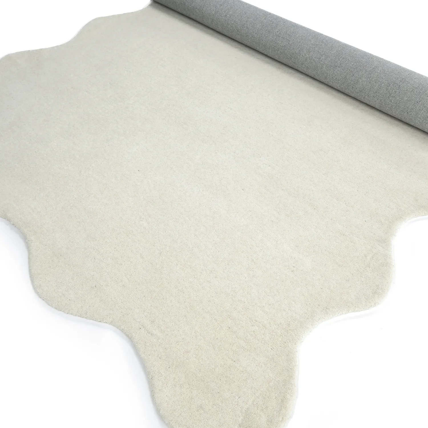 Vlnitý vlnený koberec - Diu Hand Tufted Wool Premium (biely)