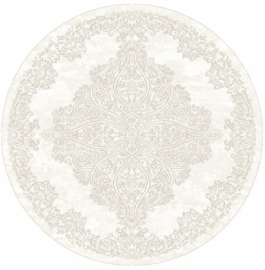Kruhový koberec - Valenza (biely)