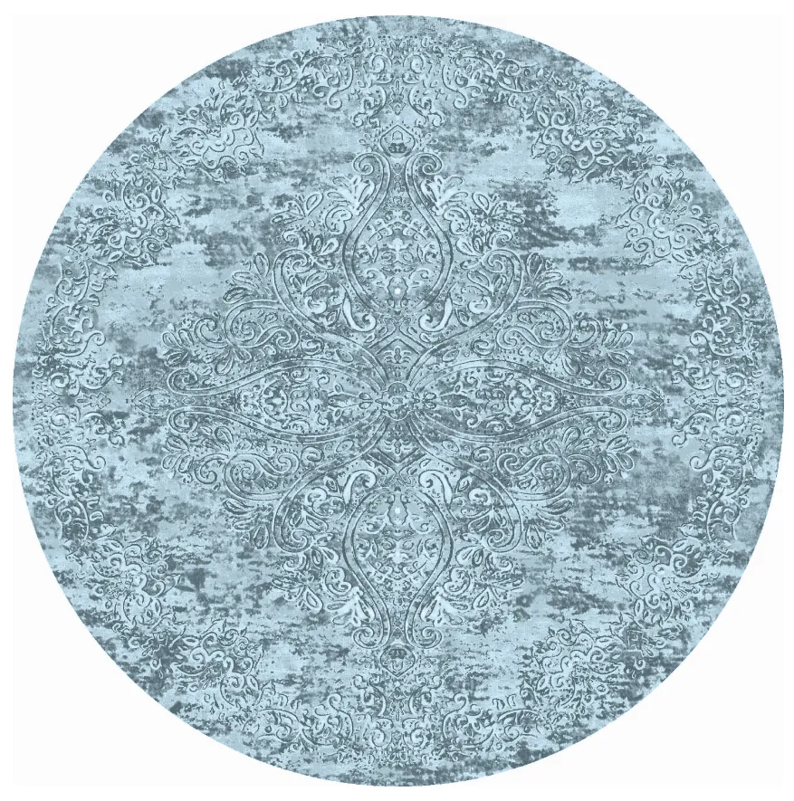 Kruhový koberec - Valenza (modrý)