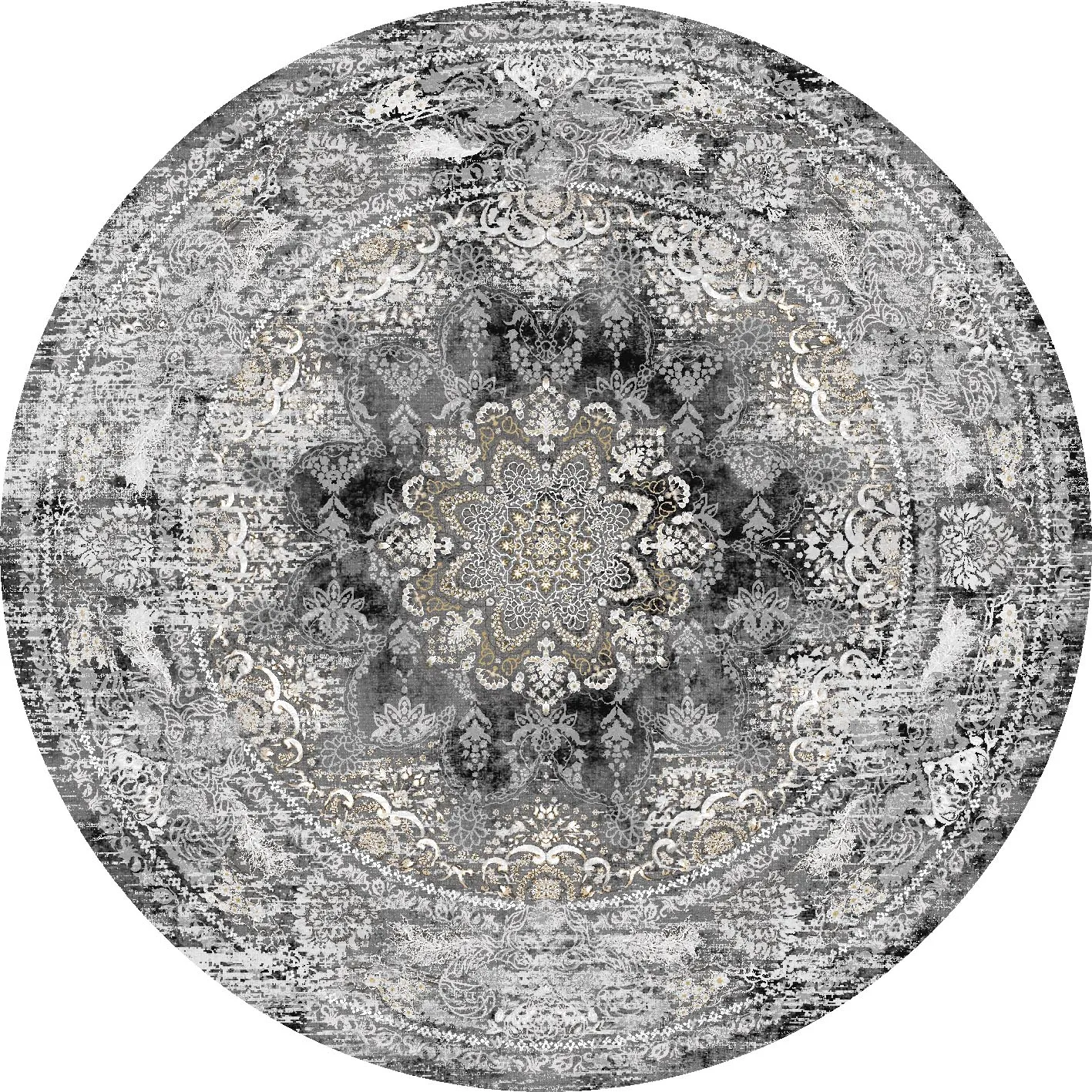 Kruhový koberec - Valeria (čierny)