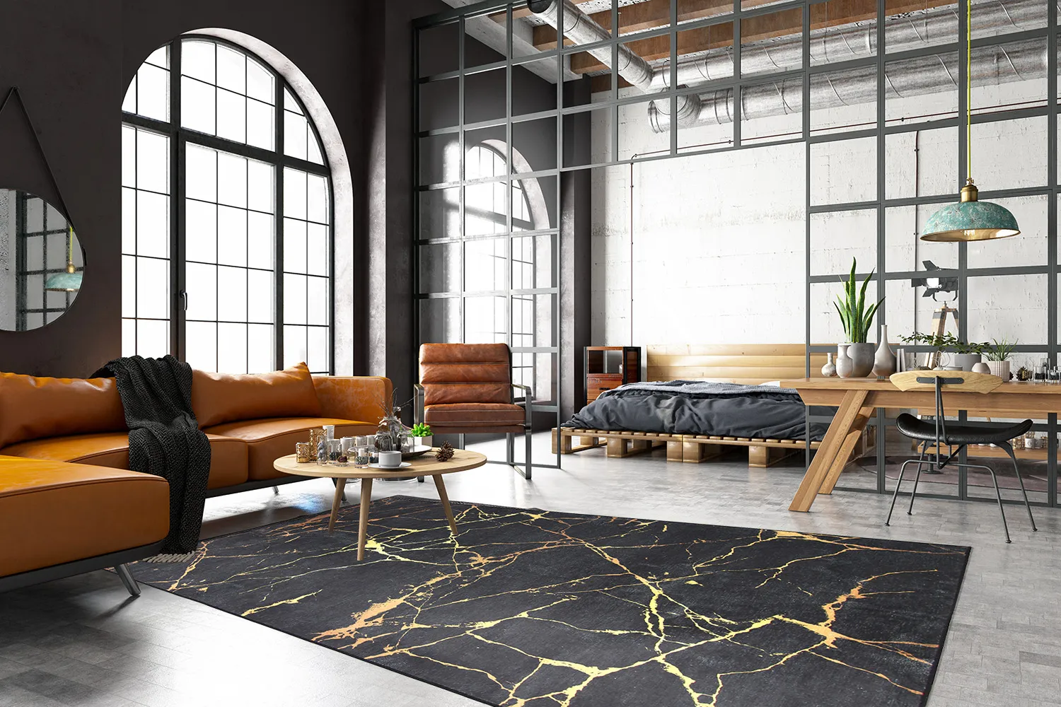 Koberec Wilton - Vieste (antracit/zlatý)