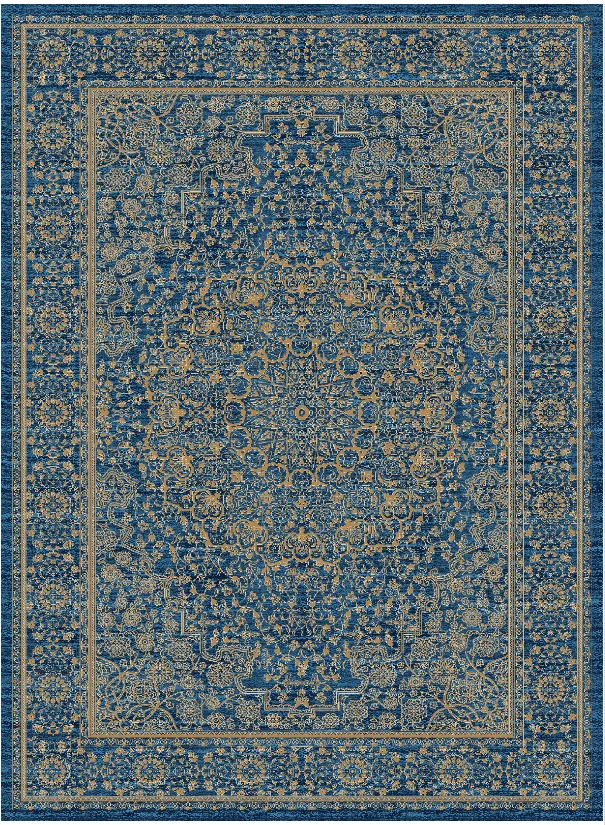 Koberec Wilton - Vinadio (modrá/zlatá)