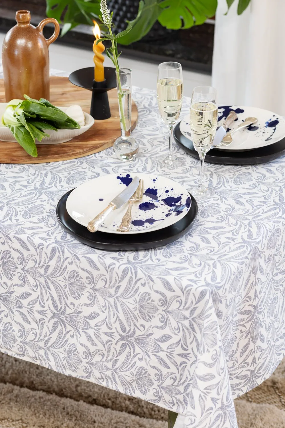 Uterák na stôl z bavlny Viola (modrá)