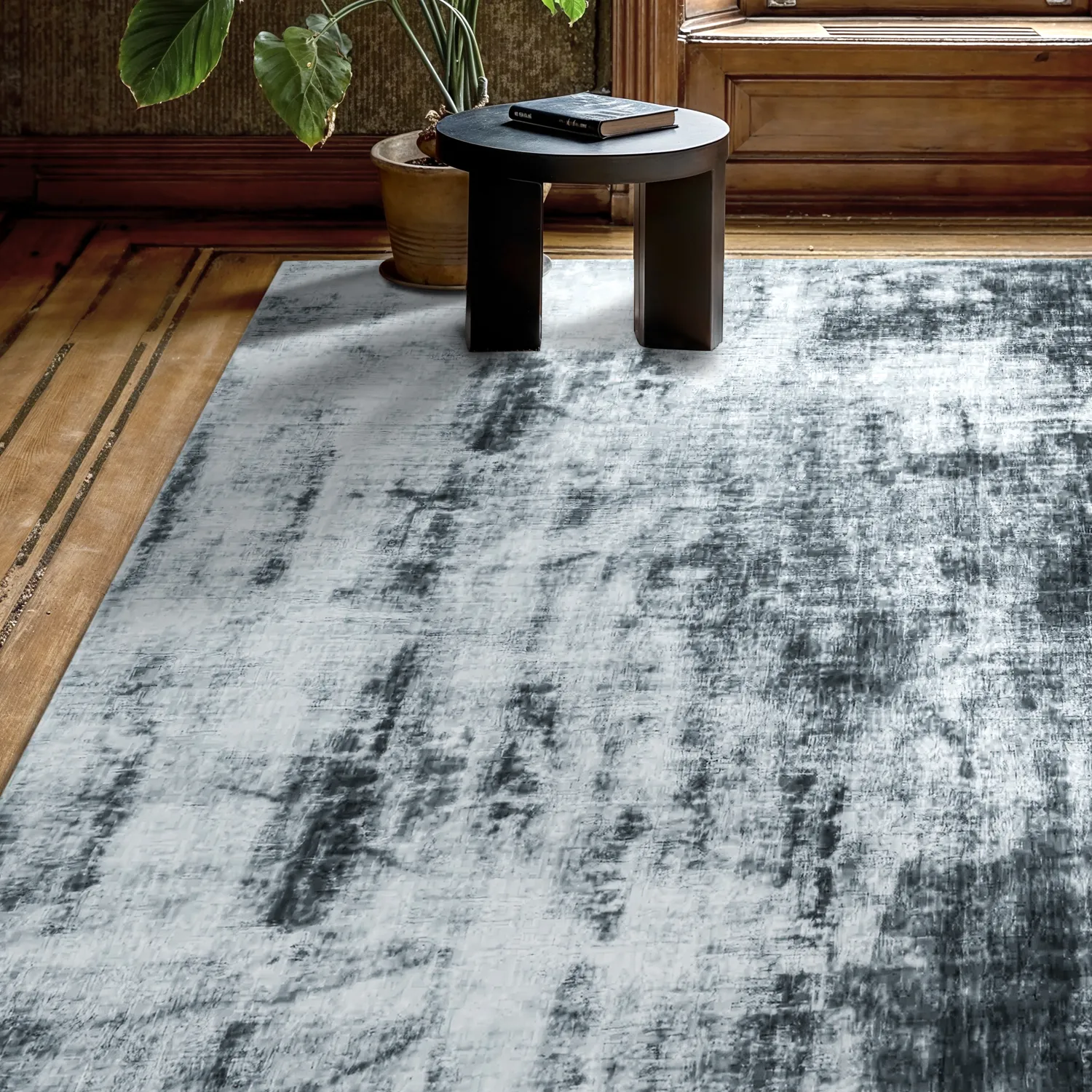 Koberec z viskózy - Jodhpur špeciálna luxusná edícia (modrá/sivá)