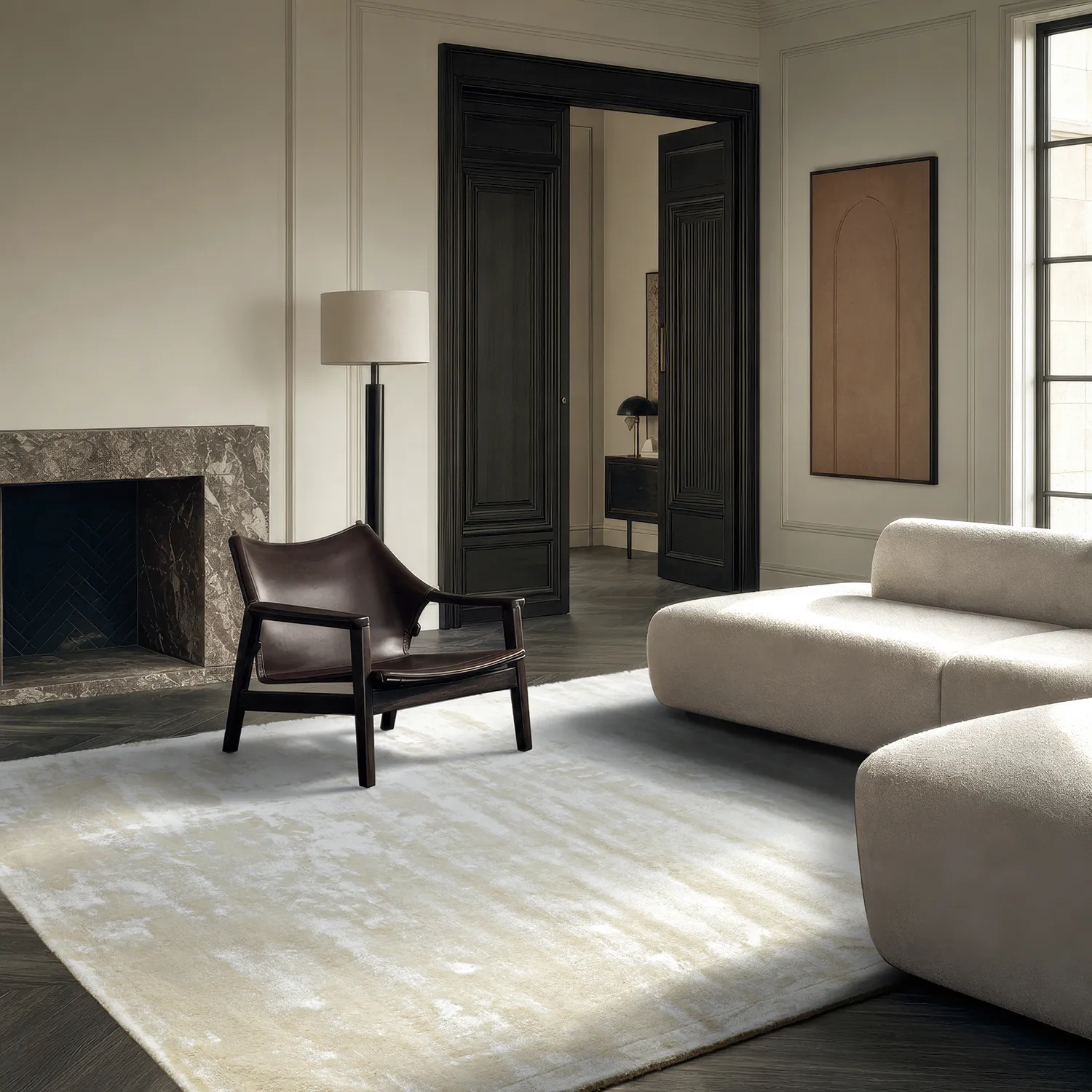Viskózový koberec - Jodhpur Špeciálna Luxusná Edícia (offwhite)