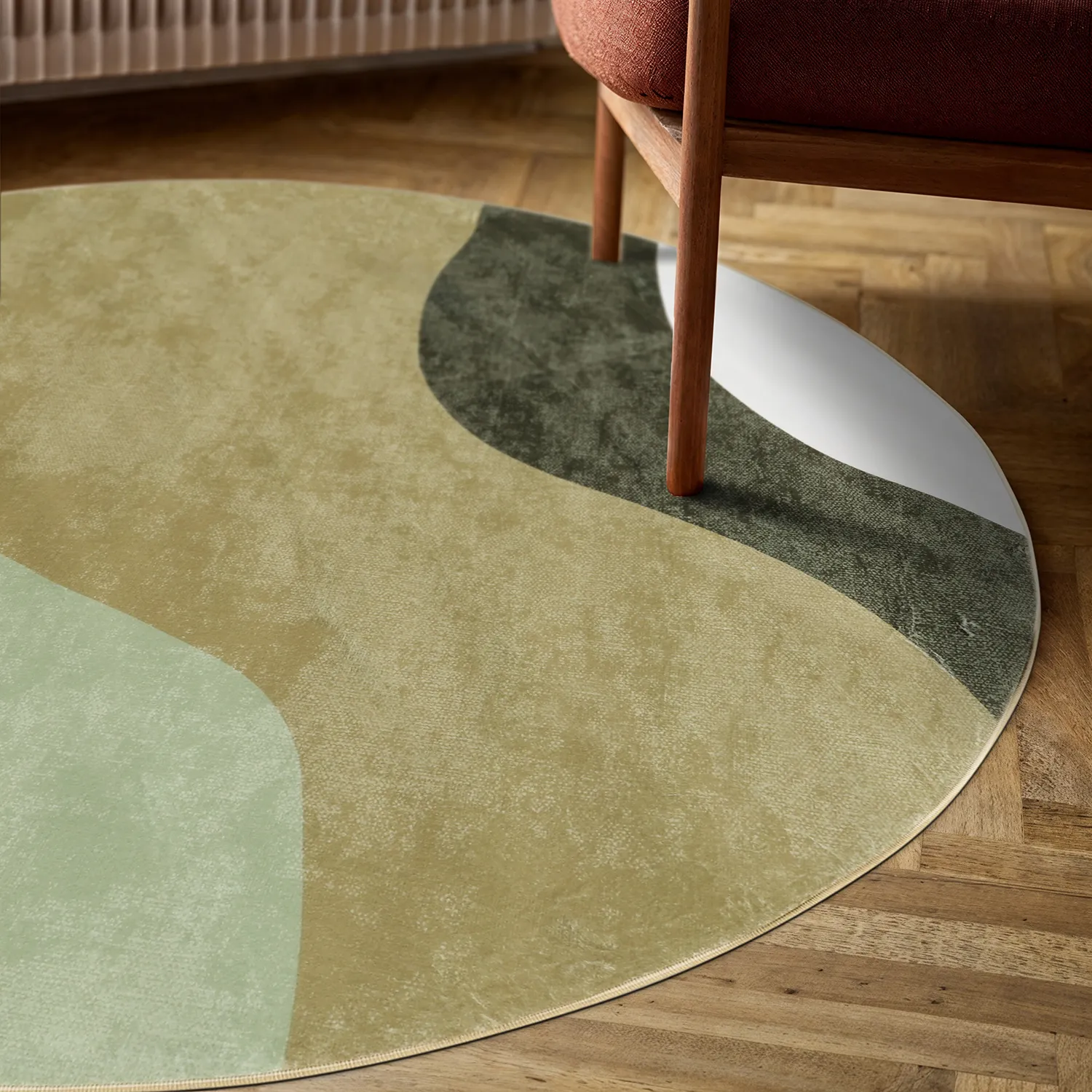 Kruhový koberec - Barcelona (hnedý)