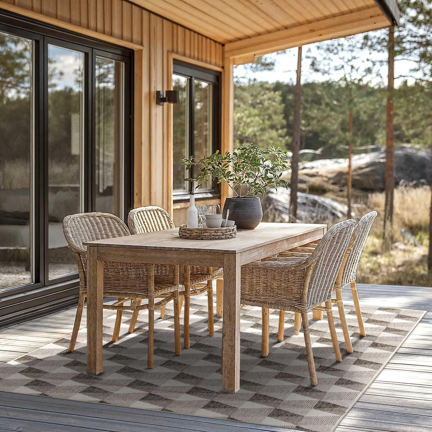 Koberec na interiér a exteriér - Brussels Pattern (šedý)