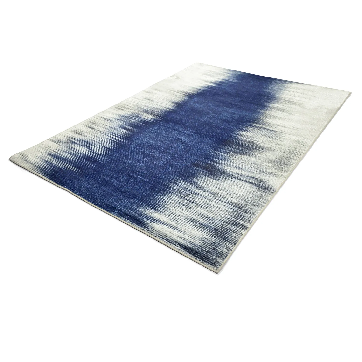 Koberec Wilton - Cara (biela/tmavomodrá)