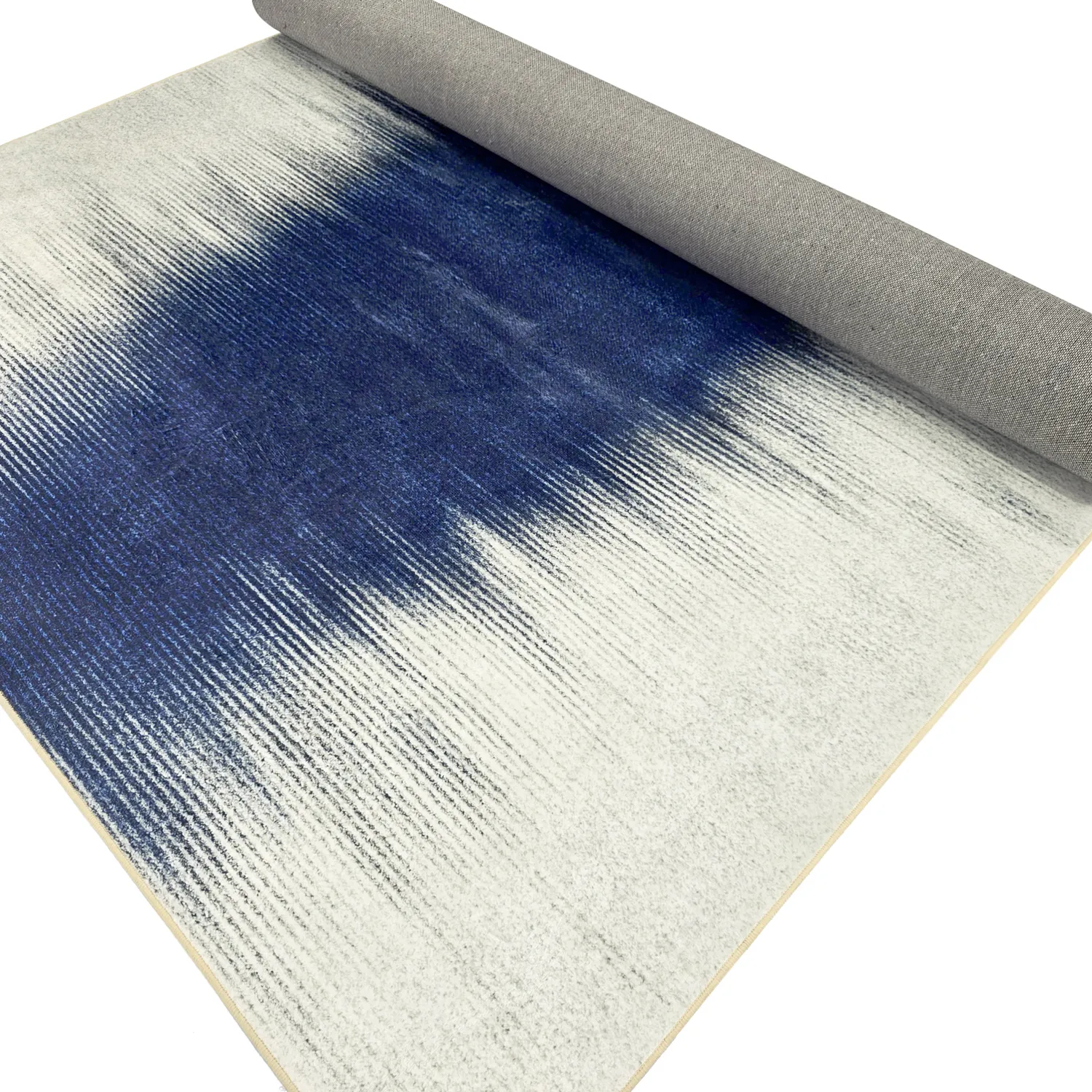 Koberec Wilton - Cara (biela/tmavomodrá)