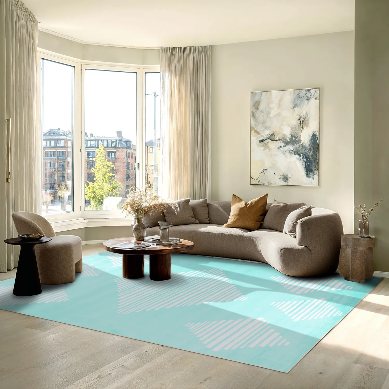 Koberec Wilton - Carmen (svetlo modrá/biela)