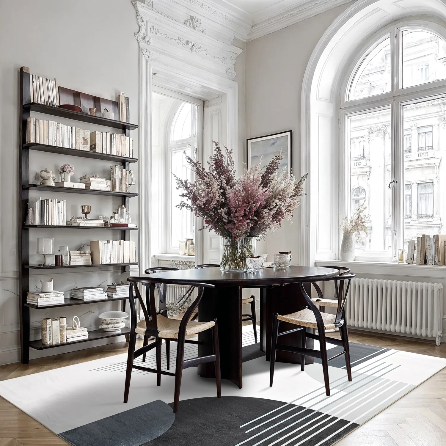 Koberec Wilton - Delft (biely/sivý/čierny)