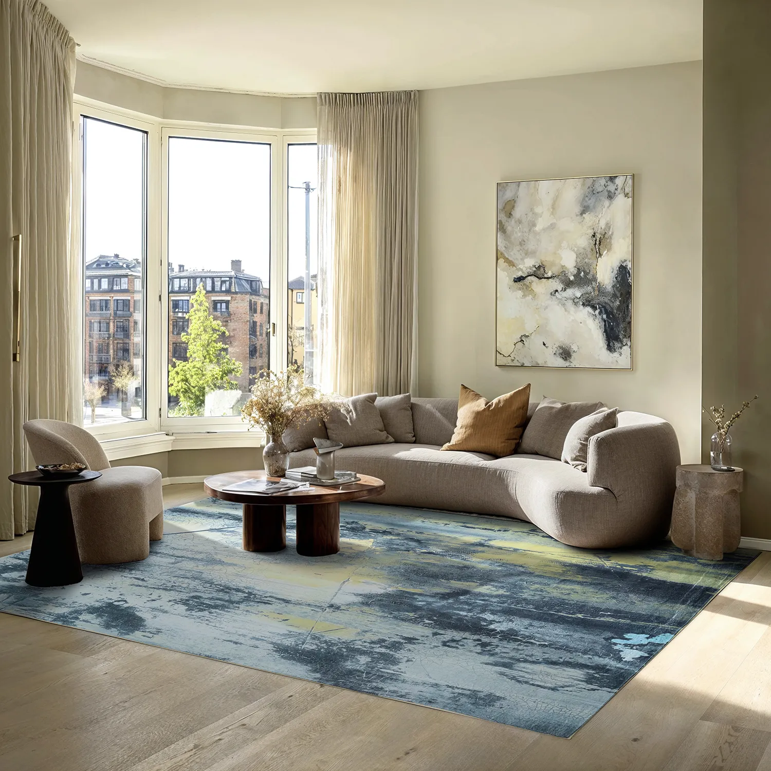 Koberec Wilton - Dolmio (čierny/žltý)