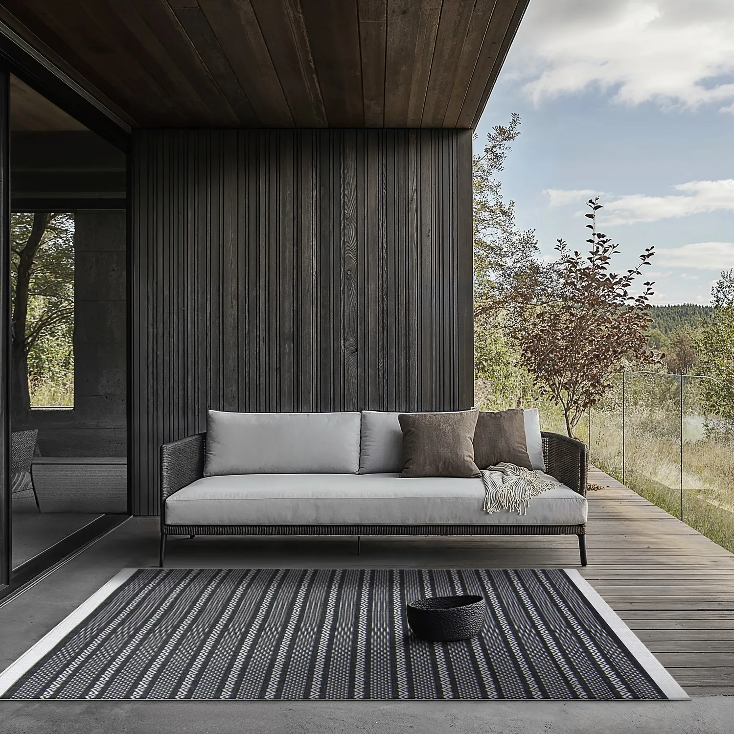 Koberec pre interiér a exteriér - Geiranger (čierny)