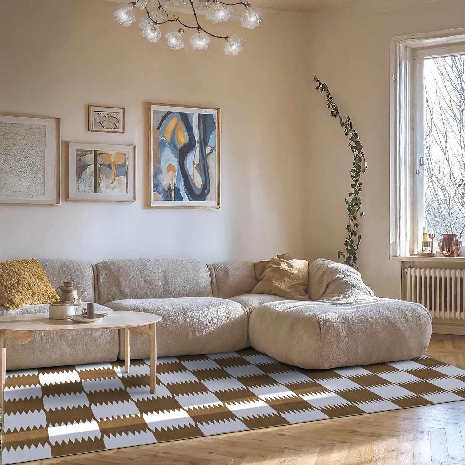 Koberec Wilton - Gobi (hnedý/biely)