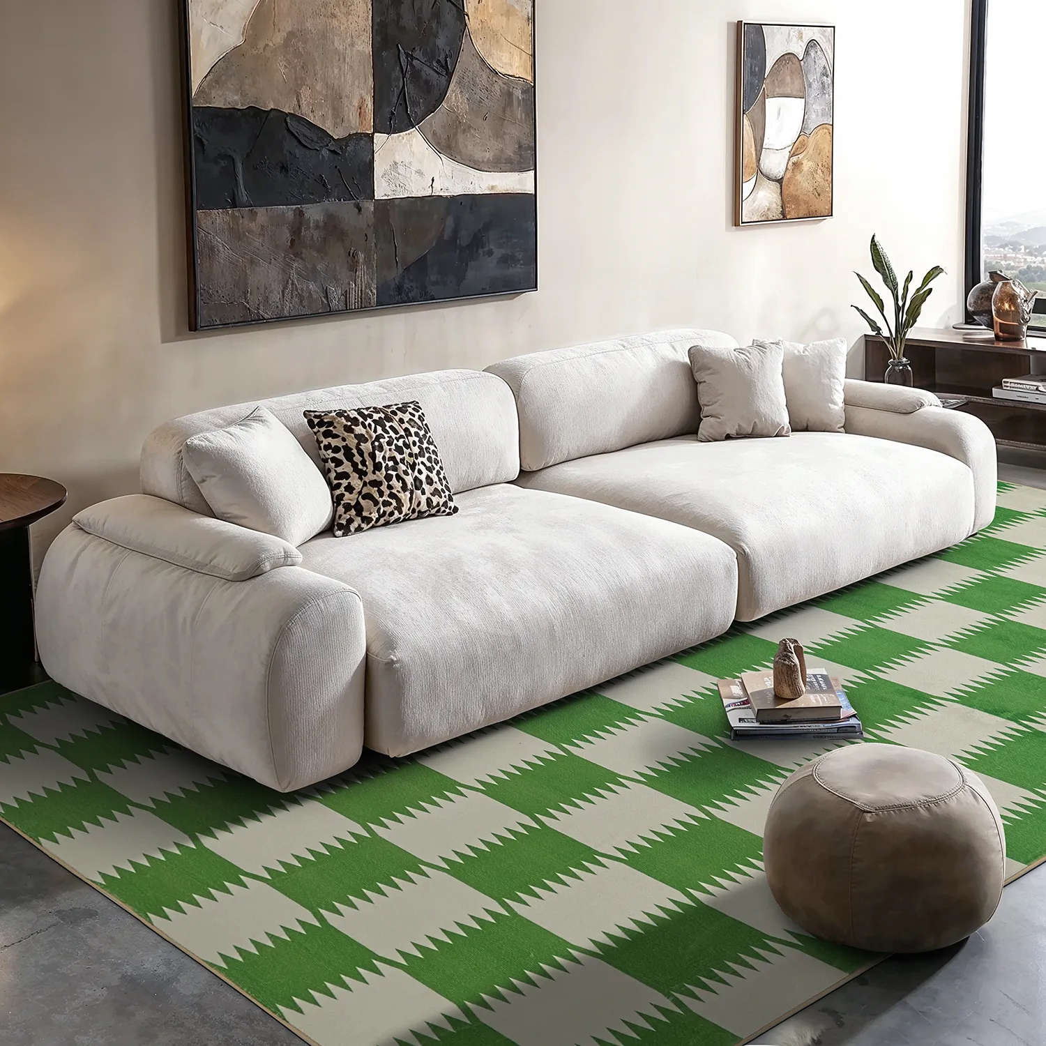 Koberec Wilton - Gobi (zelený/biely)