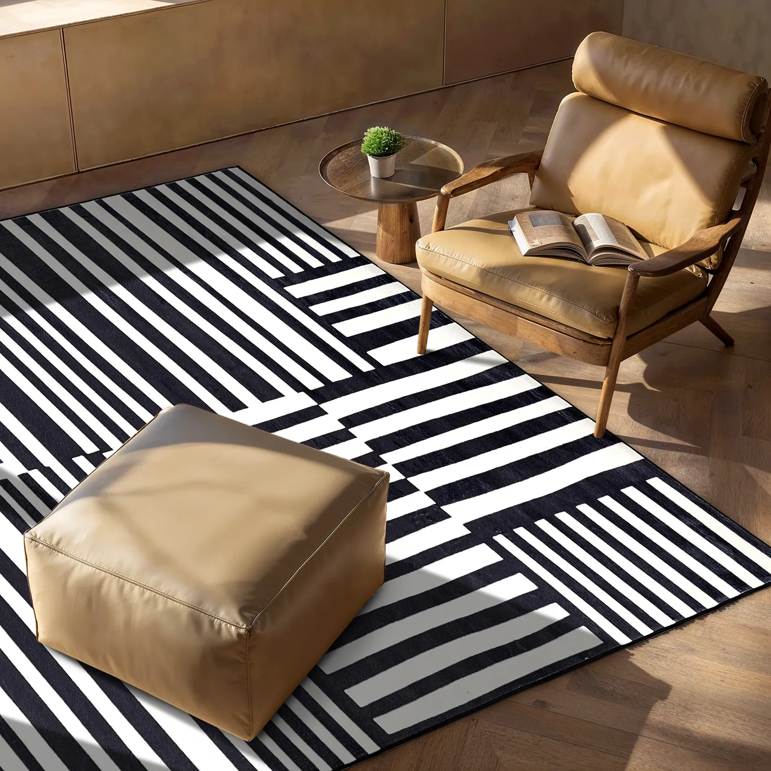 Koberec Wilton - Joma (čierny/biely)