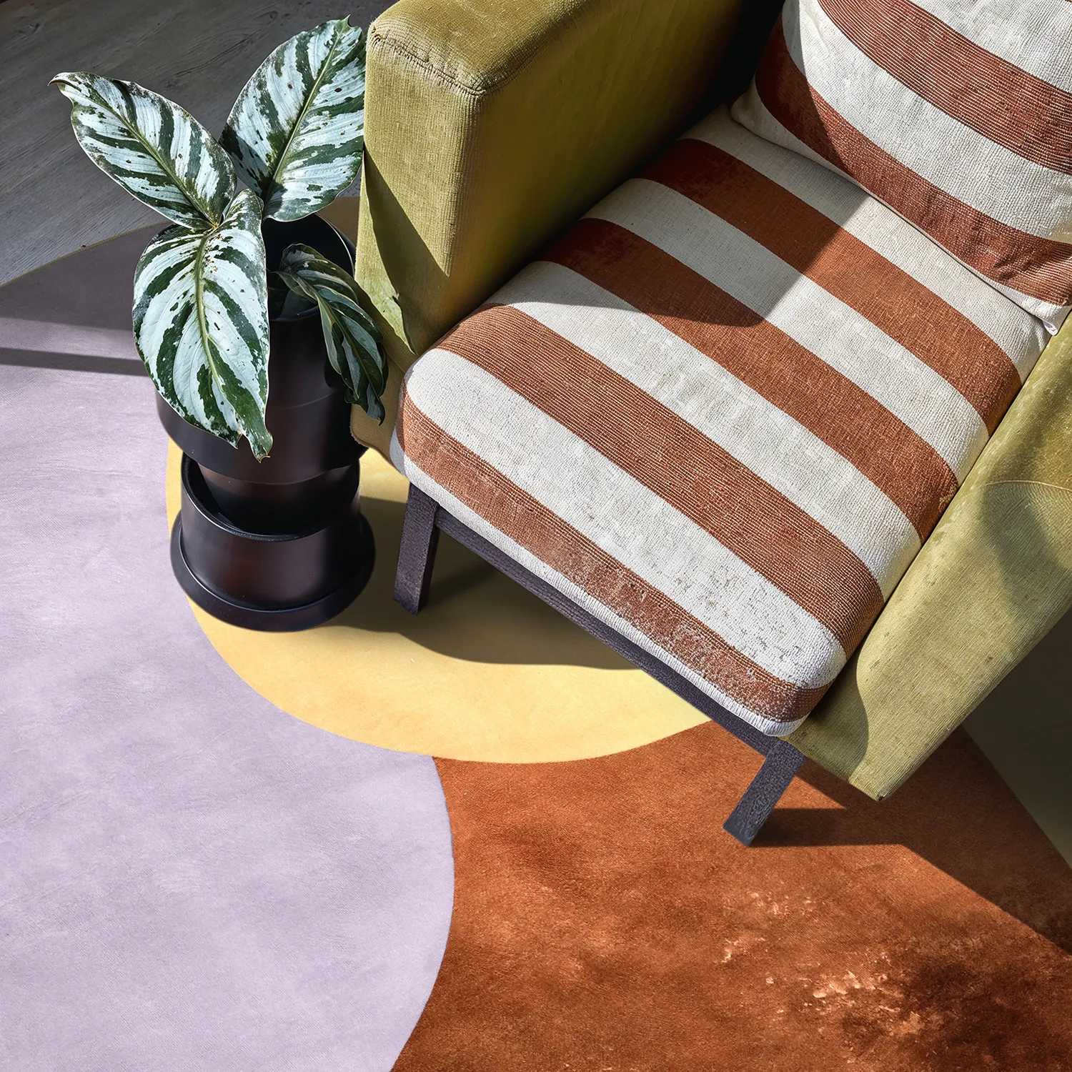 Kruhový koberec - Lazio (šampanské)