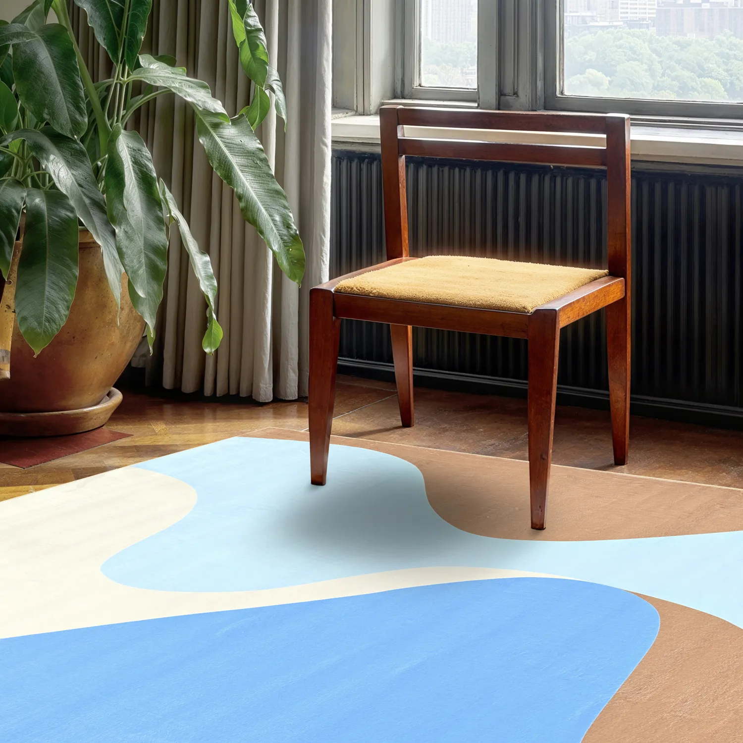 Koberec Wilton - Leiden (modrá/hnedá)