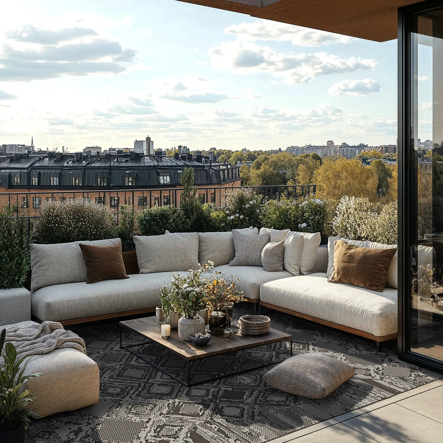 Koberec na interiér a exteriér - Brussels Night (čierny)