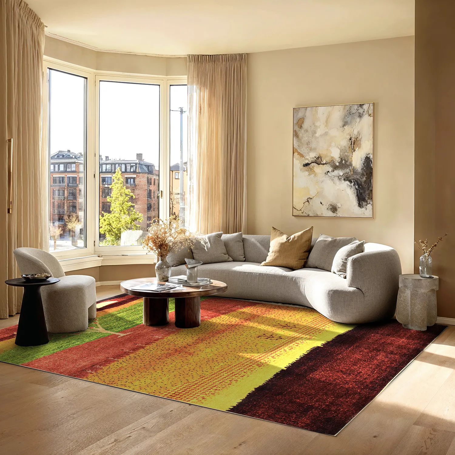 Koberec Wilton - Oia (červený/multi)