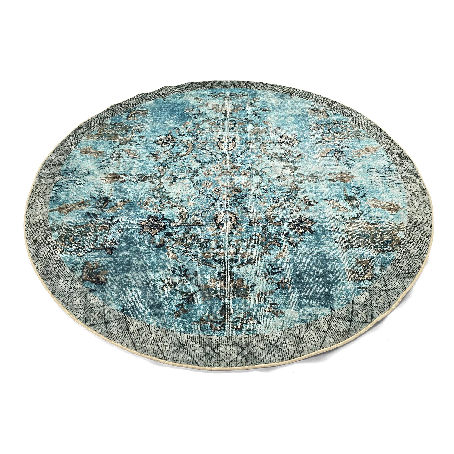 Kruhový koberec - Rosalie (modrý)